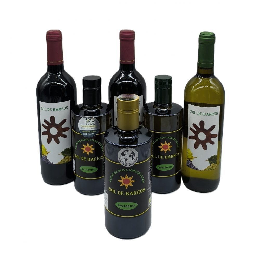 Caja degustación 3 AOVE y 3 vinos