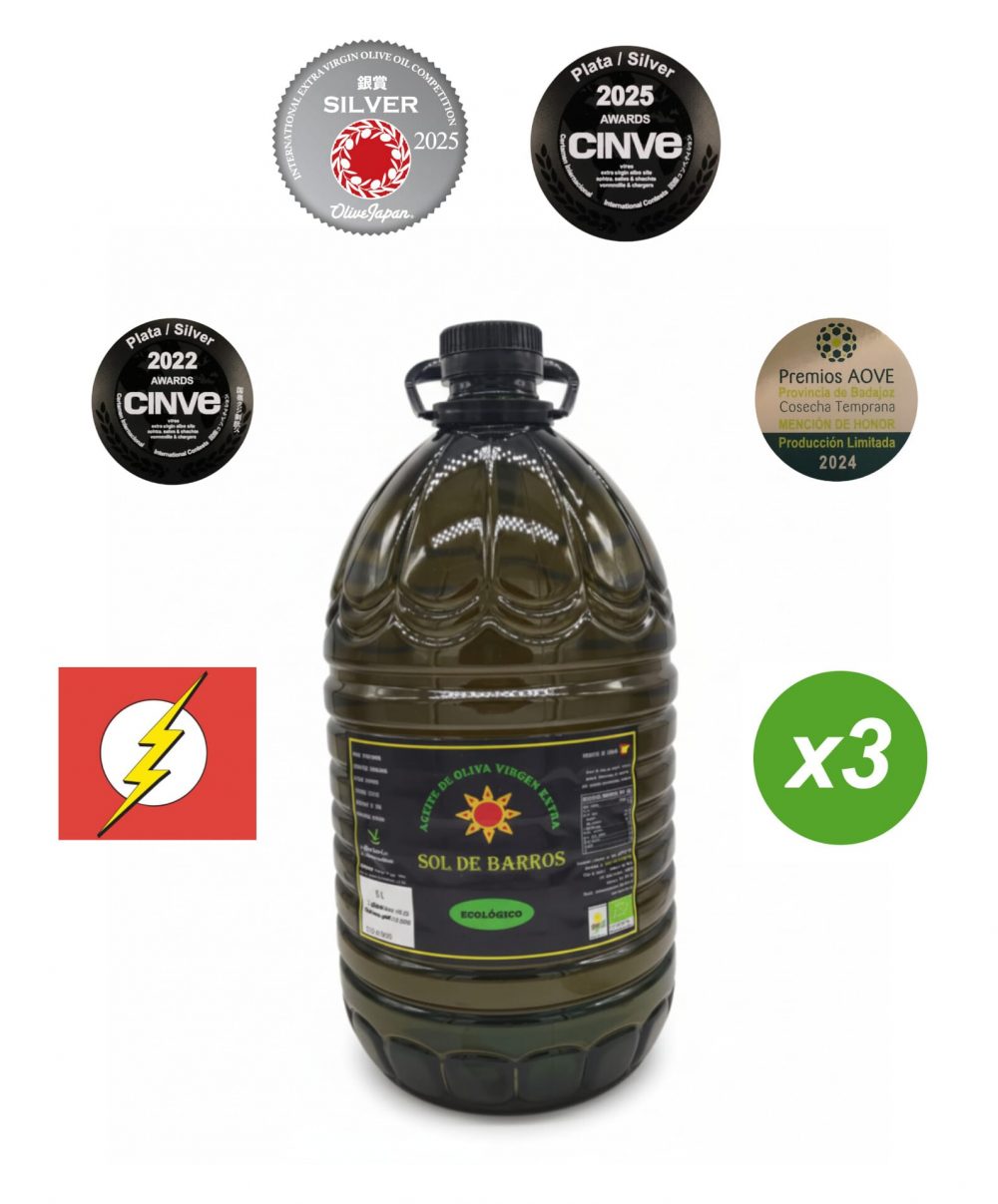 Oferta de AOVE ecológico en garrafa de 5 litros